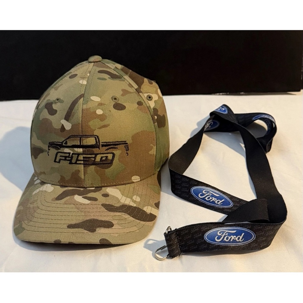 F-150 Flexfit Fitted Hat Cap With Ford Logo Lanyard